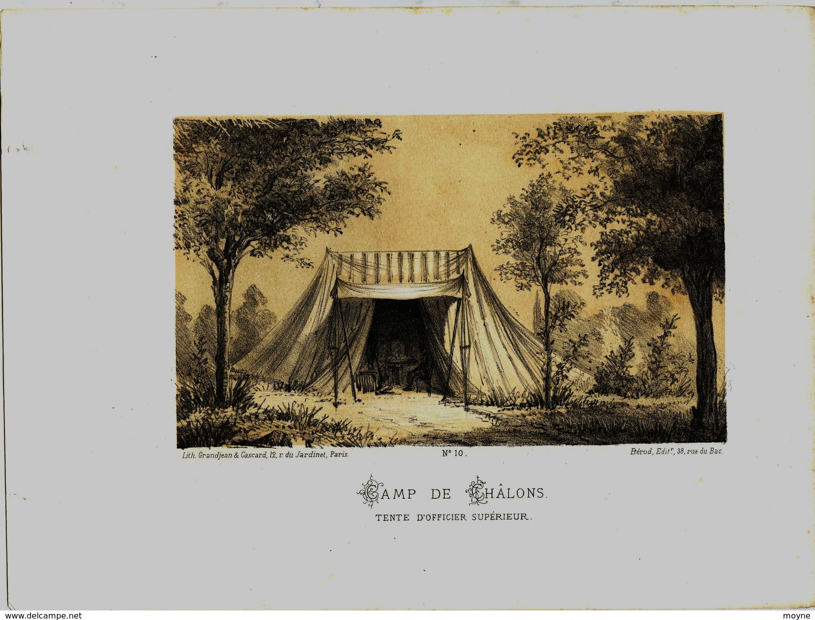 Litho CAMP DE CHALONS TENTE D'OFFICIER  GUERRE De 1870 1871 - Col.Garde Nationale Mobile De La Seine 7éme Bat. Militaria - Sonstige & Ohne Zuordnung