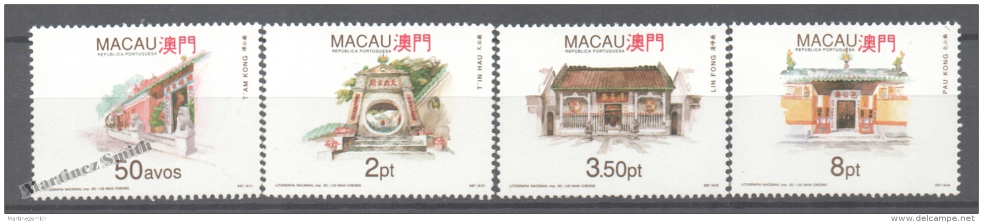 Macao 1993 Yvert 677-80, Temples Of Macao - MNH - Ungebraucht