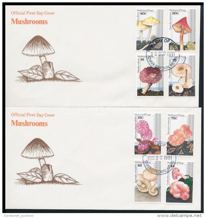 ** 1991 Gomb&aacute;k &eacute;s Szivacsok Sor + FDC Mi 637-644 + Blokksor + Blokksor FDC-n Mi 38-39 - Altri & Non Classificati