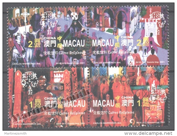 Macao 2001 Yvert 1045-48, Religious Cults - MNH - Ungebraucht