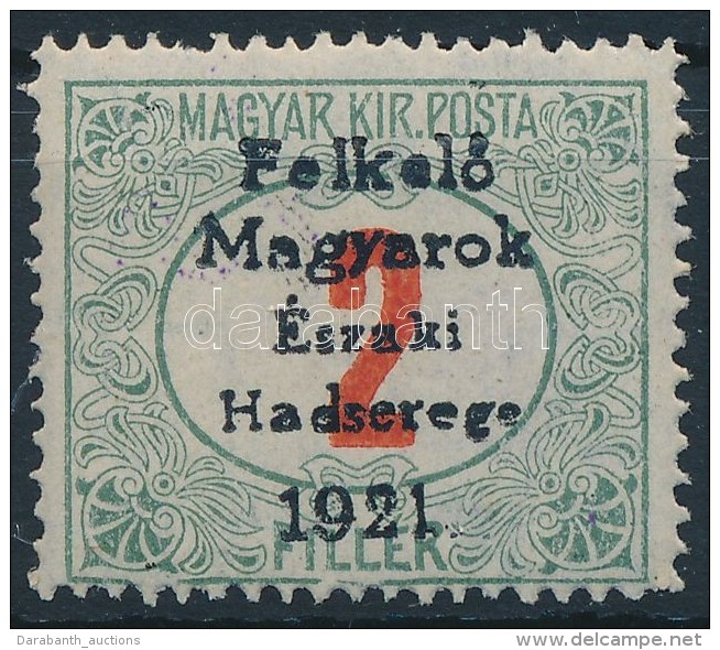 ** Nyugat-Magyarorsz&aacute;g V. 1921 Pirossz&aacute;m&uacute; Port&oacute; 2f Garancia N&eacute;lk&uuml;l (35.000) - Altri & Non Classificati