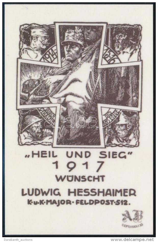 ** ,,Heil Und Sieg' 1917 W&uuml;nscht Hesshaimer Eml&eacute;k&iacute;v, Reprodukci&oacute; - Altri & Non Classificati