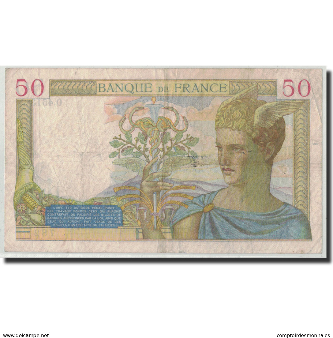 Billet, France, 50 Francs, 50 F 1934-1940 ''Cérès'', 1936, 1936-05-28, TB+ - 50 F 1934-1940 ''Cérès''