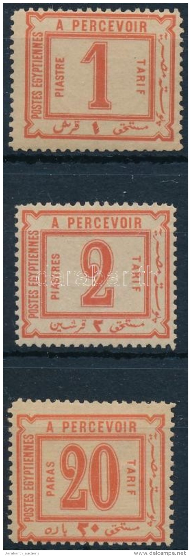 ** Egyiptom 1884-1886 3 Db Jobb Port&oacute; B&eacute;lyeg Garancia N&eacute;lk&uuml;l (Mi EUR 1.920,-) - Altri & Non Classificati