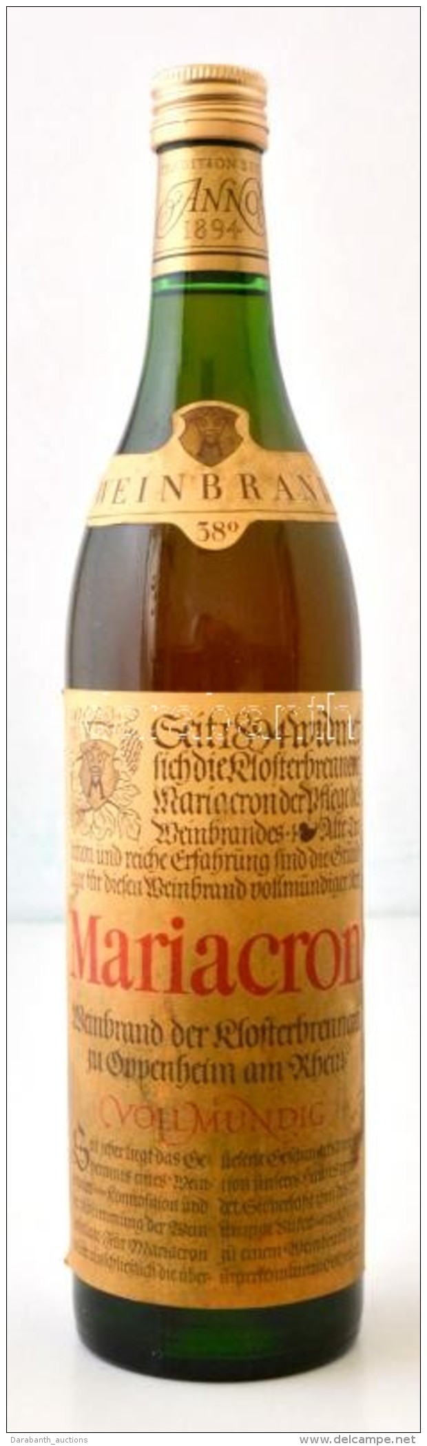 Weinbrand Mariacron, Brandy, Bontatlan, [0.7 L.]/
Unopened Bottle - Altri & Non Classificati