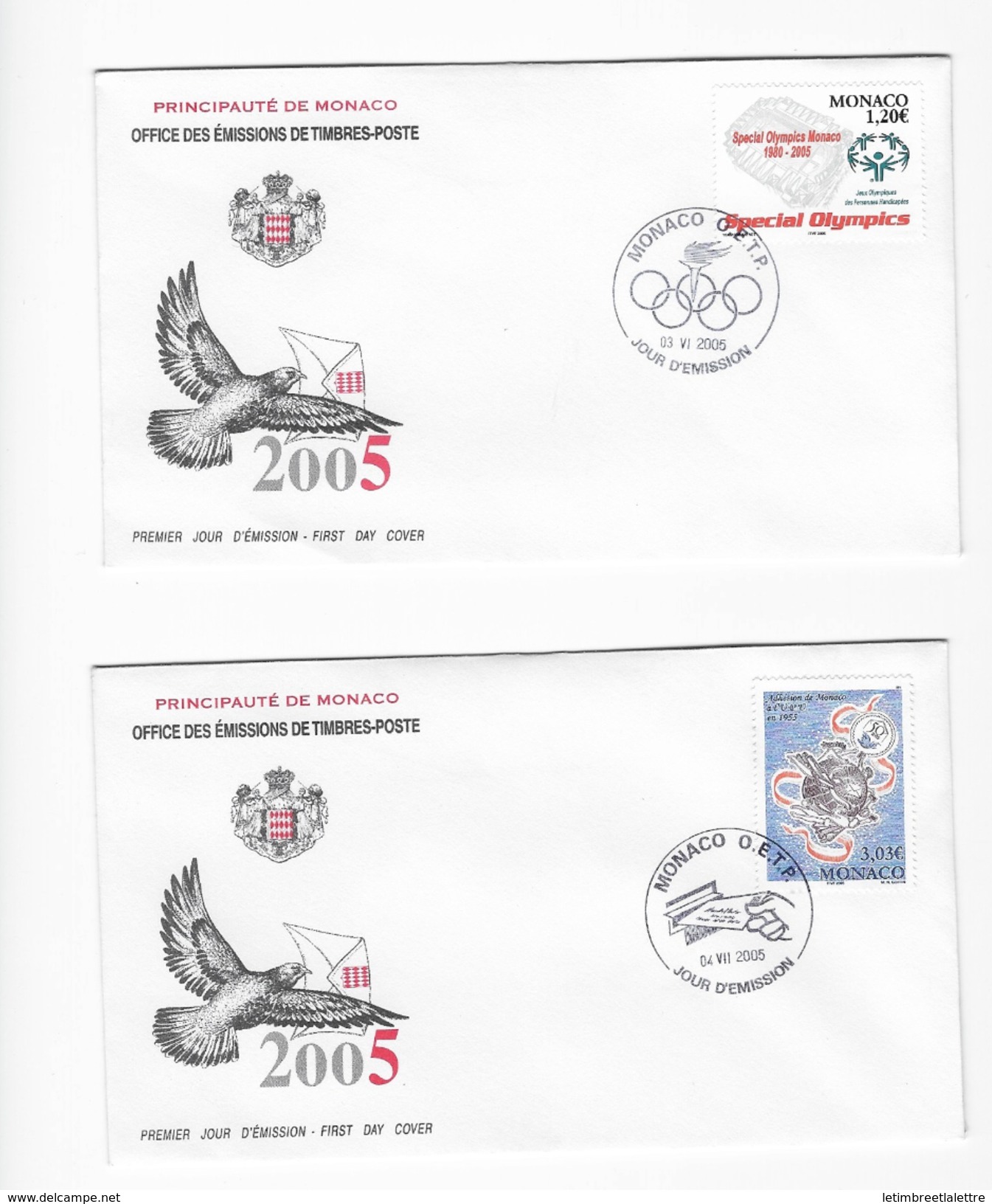 FDC Monaco Année 2005 - FDC