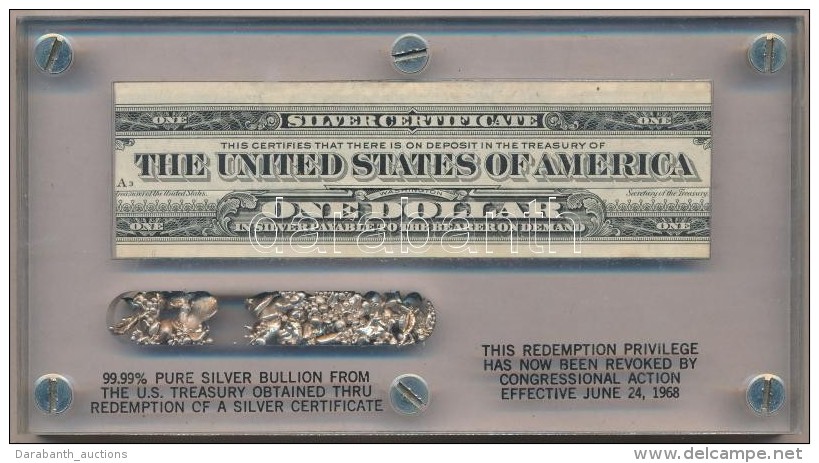 Amerikai Egyes&uuml;lt &Aacute;llamok 1963-1965. (1957B) 1$ 'Silver Certificate - Kism&eacute;retÅ±', K&eacute;k... - Non Classificati