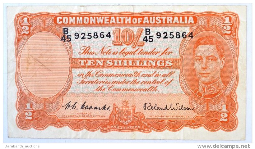 Ausztr&aacute;lia 1952. 10sh T:III
Australia 1952. 10 Shilling C:F
Krause 25.d - Non Classificati