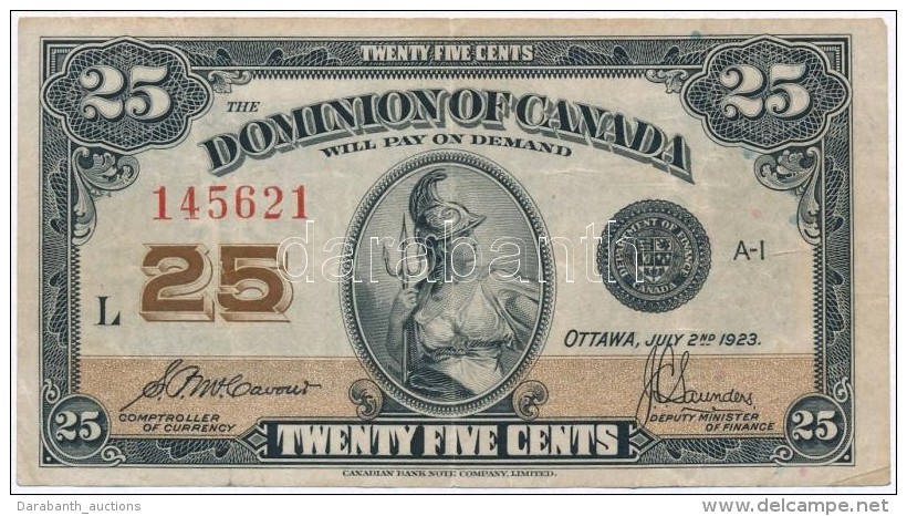Kanada / Dom&iacute;nium 1923. 25c T:III Canada / Dominion 1923. 25 Cents C:F - Non Classificati