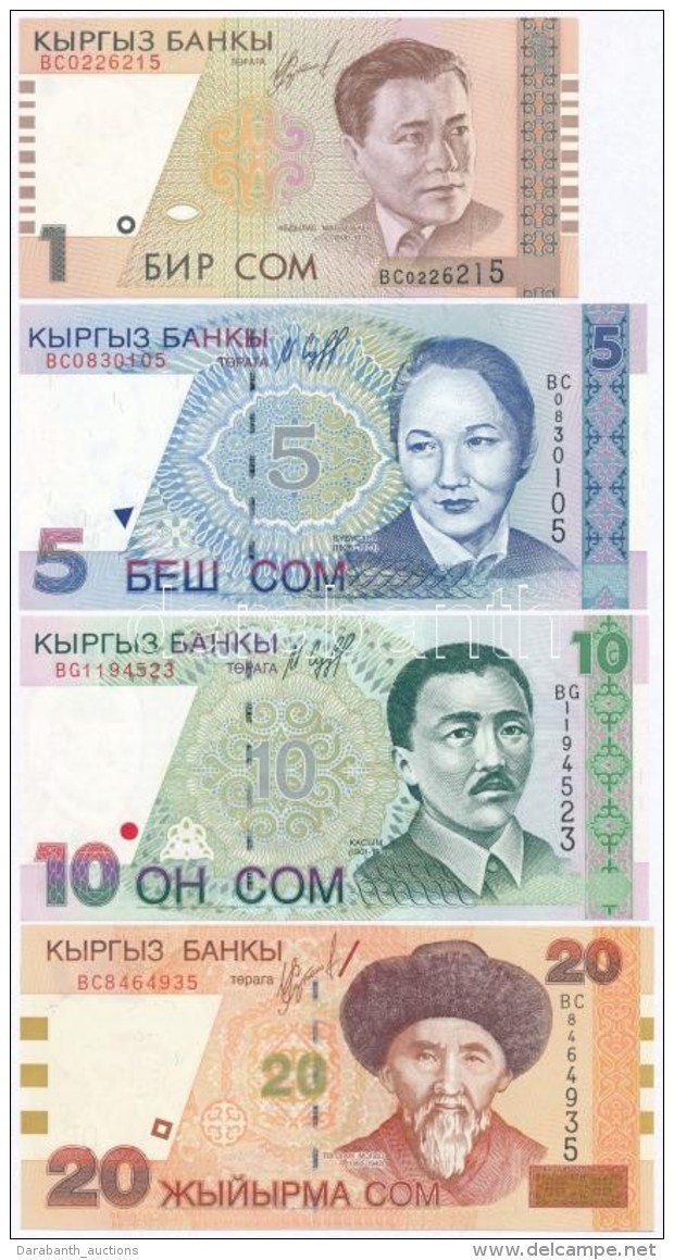 Kirgiziszt&aacute;n 1997. 5S + 2000. (DN) 1S + 2002. (DN) 20S + 50S T:I 
Kyrgyzstan 1997. 5 Som + 2000. (ND) 1 Som... - Non Classificati