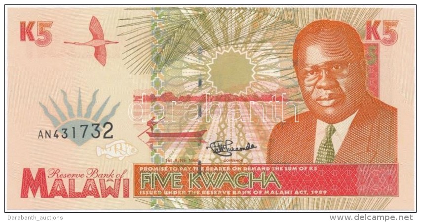 Malawi 1995. 5K T:I
Malawi 1995. 5 Kwacha C:UNC
Krause 35 - Non Classificati
