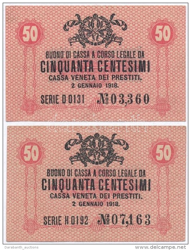 Olaszorsz&aacute;g / Velence / Osztr&aacute;k-magyar Megsz&aacute;ll&aacute;s 1918. 50c (2x) T:I,II
Italy / Venice... - Non Classificati