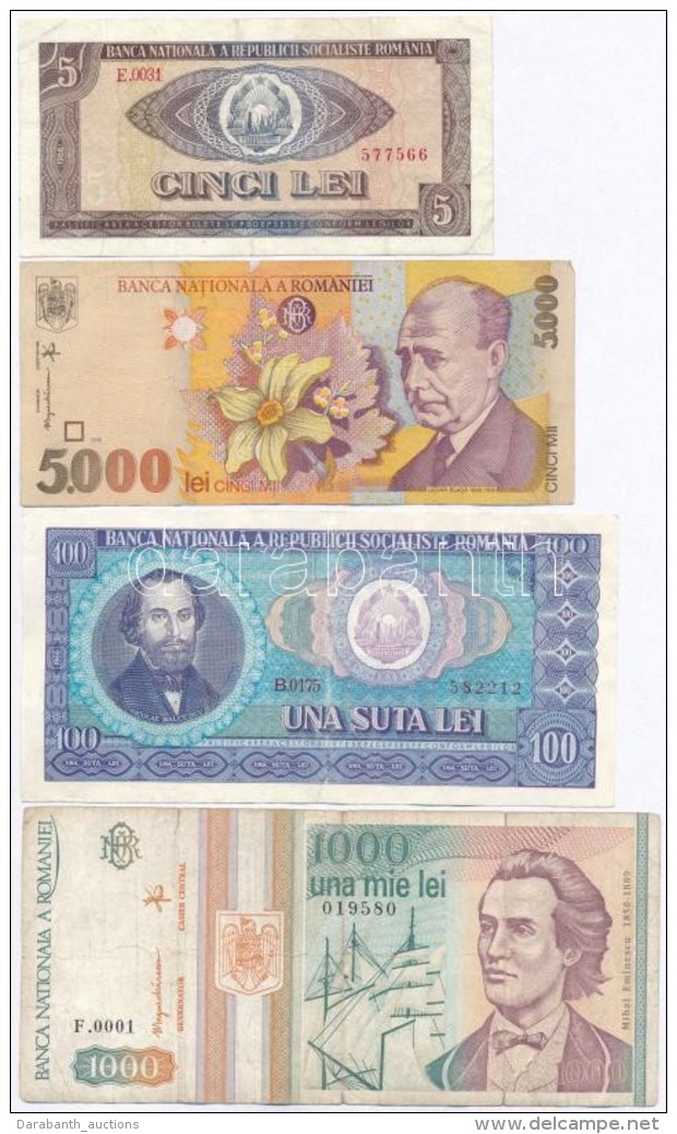 Rom&aacute;nia 8db-os Vegyes Bankjegy T&eacute;tel T:III,III-
Romania 8pcs Of Various Banknotes C:F,VG - Non Classificati