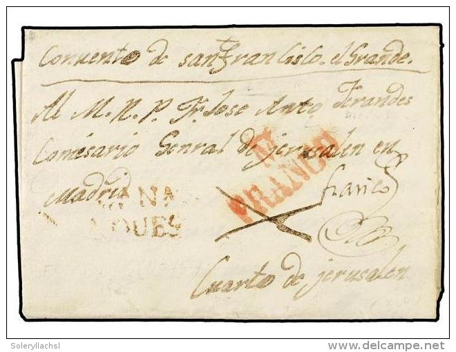 ESPA&Ntilde;A: PREFILATELIA. 1835. FUENSALIDA A MADRID. Marca CA.NA/NOVES Y Manuscrito  &acute;FRANCO&acute;... - Otros & Sin Clasificación