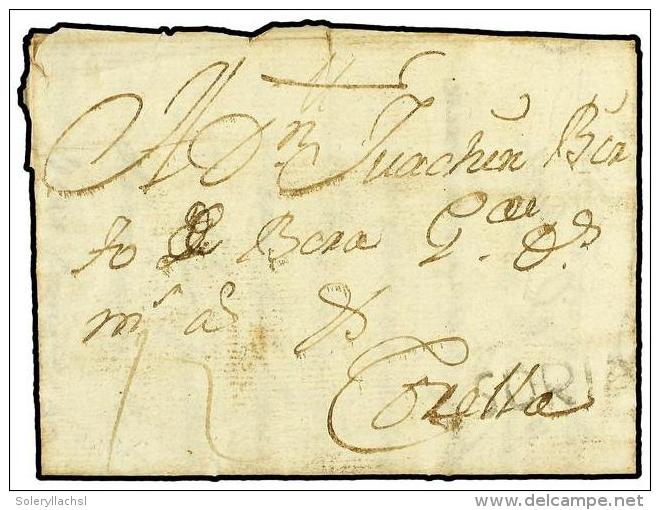 ESPA&Ntilde;A: PREFILATELIA. 1755. EL LAVADERO A CORELLA. Marca Lineal SORIA (n&ordm; 17) En Negro. - Sonstige & Ohne Zuordnung