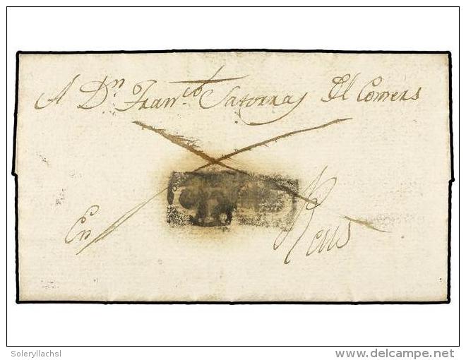 ESPA&Ntilde;A: PREFILATELIA. 1817 (9 Enero). CEDO (L&eacute;rida) A REUS. Carta Completa Con El Porte Pagado (dos... - Andere & Zonder Classificatie