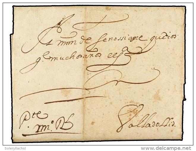 ESPA&Ntilde;A: PREFILATELIA. 1638 (5 Septiembre). VIANA (Navarra) A VALLADOLID. Carta Completa &acute;de... - Other & Unclassified