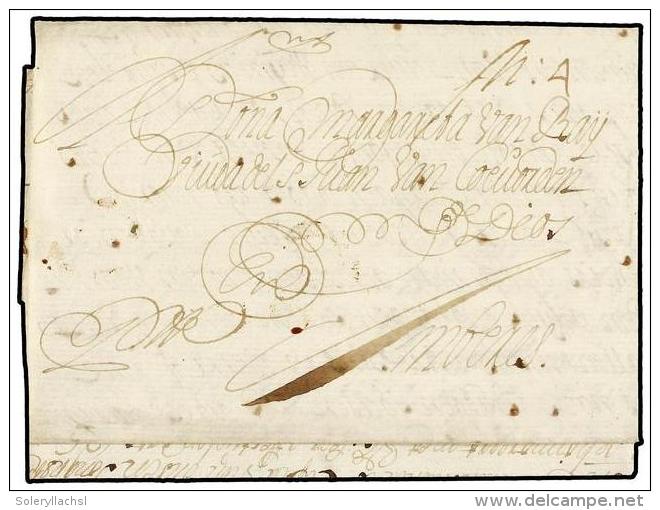 ESPA&Ntilde;A: PREFILATELIA. 1678. SEVILLA A AMBERES. Carta Completa, Manuscrito &acute;ppdo&acute; Y Porte... - Sonstige & Ohne Zuordnung