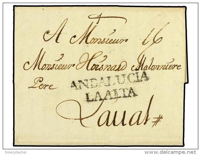 ESPA&Ntilde;A: PREFILATELIA. 1758. PTO. DE STA. MARIA A FRANCIA. Marca ANDALUCIA/LA ALTA Del Puerto De Sta.... - Other & Unclassified