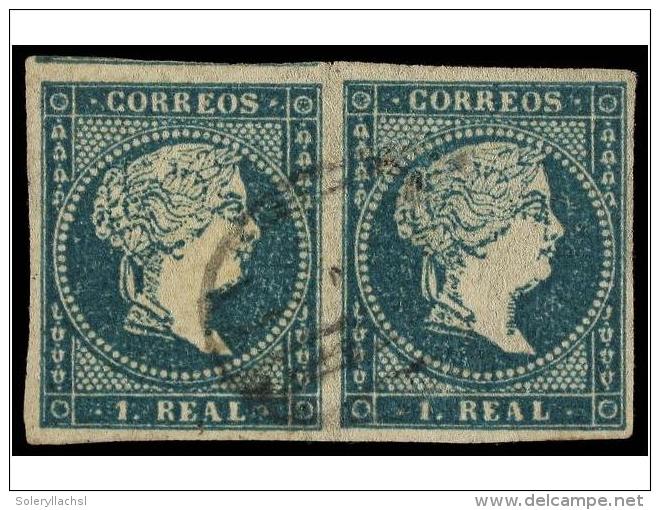 &deg; ESPA&Ntilde;A. Ed.45 (2). 1 Real Verde Azul. Pareja Muy Bonita. Cert. CEM. Cat. 550&euro;. - Andere & Zonder Classificatie