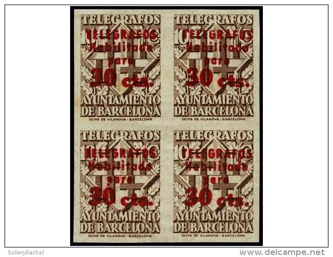 ** ESPA&Ntilde;A: AYUNTAMIENTO DE BARCELONA. Ed.T 20hccs. CAMBIO DE COLOR EN LA HABILITACI&Oacute;N. 30 Cts. S.... - Autres & Non Classés