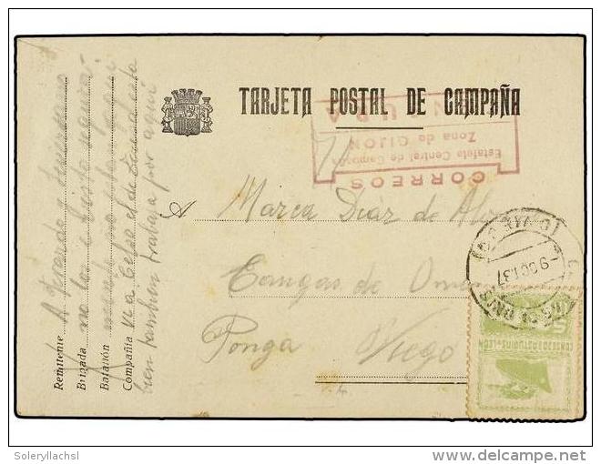 ESPA&Ntilde;A: ASTURIAS Y LEON. Ed.5. 1937. ARRIONDAS A VIEGO. Tarjeta Postal De Campa&ntilde;a Con Sello De 5... - Andere & Zonder Classificatie