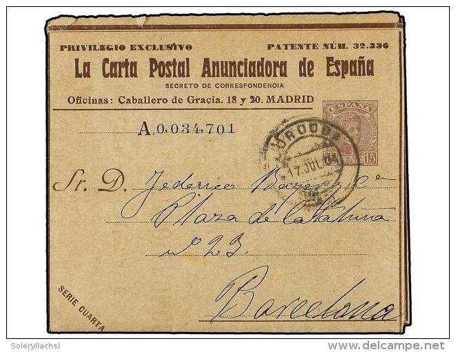 ESPA&Ntilde;A ENTEROS POSTALES: DE INICIATIVA PRIVADA. 1904. LA CARTA POSTAL ANUNCIADORA. Serie Cuarta.... - Other & Unclassified