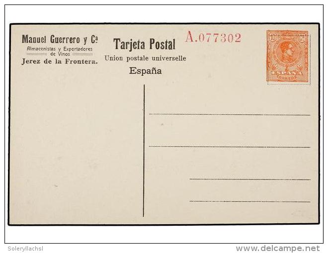 ESPA&Ntilde;A ENTEROS POSTALES: DE INICIATIVA PRIVADA. Tarjeta Postal Con Sello De 10 Cts. Naranja Y... - Other & Unclassified