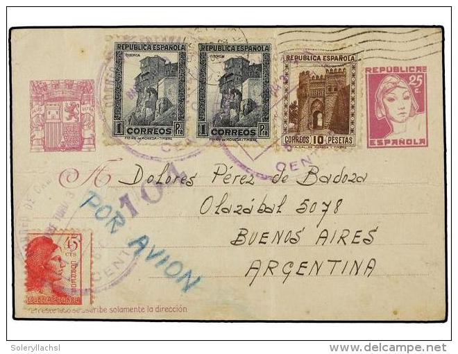 ESPA&Ntilde;A GUERRA CIVIL. 1938 (13 Diciembre). BRIGADAS INTERNACIONALES. Entero Postal De 25 Cts.... - Other & Unclassified