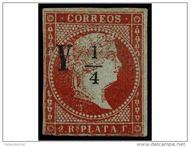 * CUBA. Ed.5. Y 1/4 S. 2 Reales Carm&iacute;n, Tipo II. Ejemplar De Color Fresco, Margen Inferior Muy... - Autres & Non Classés