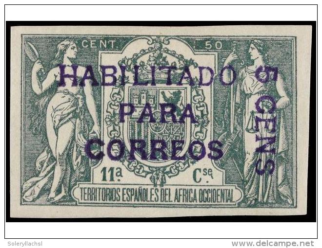 * COLONIAS ESPA&Ntilde;OLAS: RIO DE ORO. Ed.40B. 5 Cens. S. 50 Cent. Verde. Habilitaci&oacute;n En Violeta... - Sonstige & Ohne Zuordnung