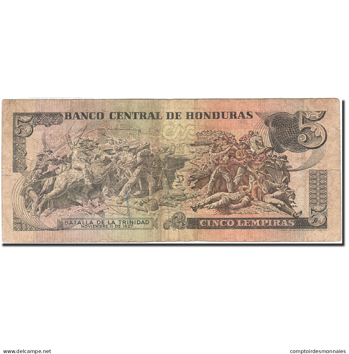 Billet, Honduras, 5 Lempiras, 1975-1978, 1980-05-08, KM:63a, TB - Honduras
