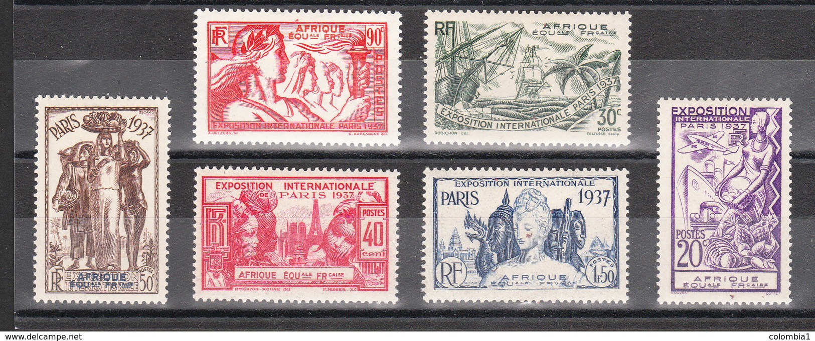 AEF YT 27 à 32 Serie Expo Neuf - Unused Stamps