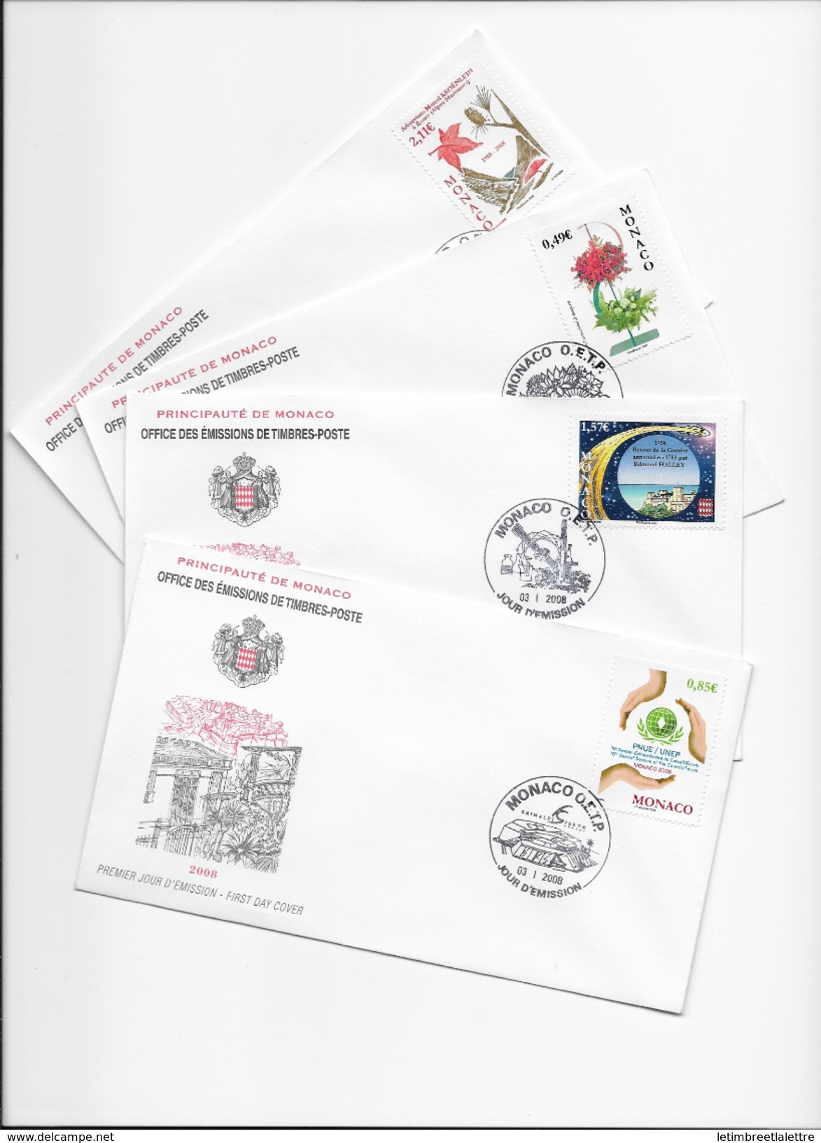 FDC Monaco Année 2008 - FDC