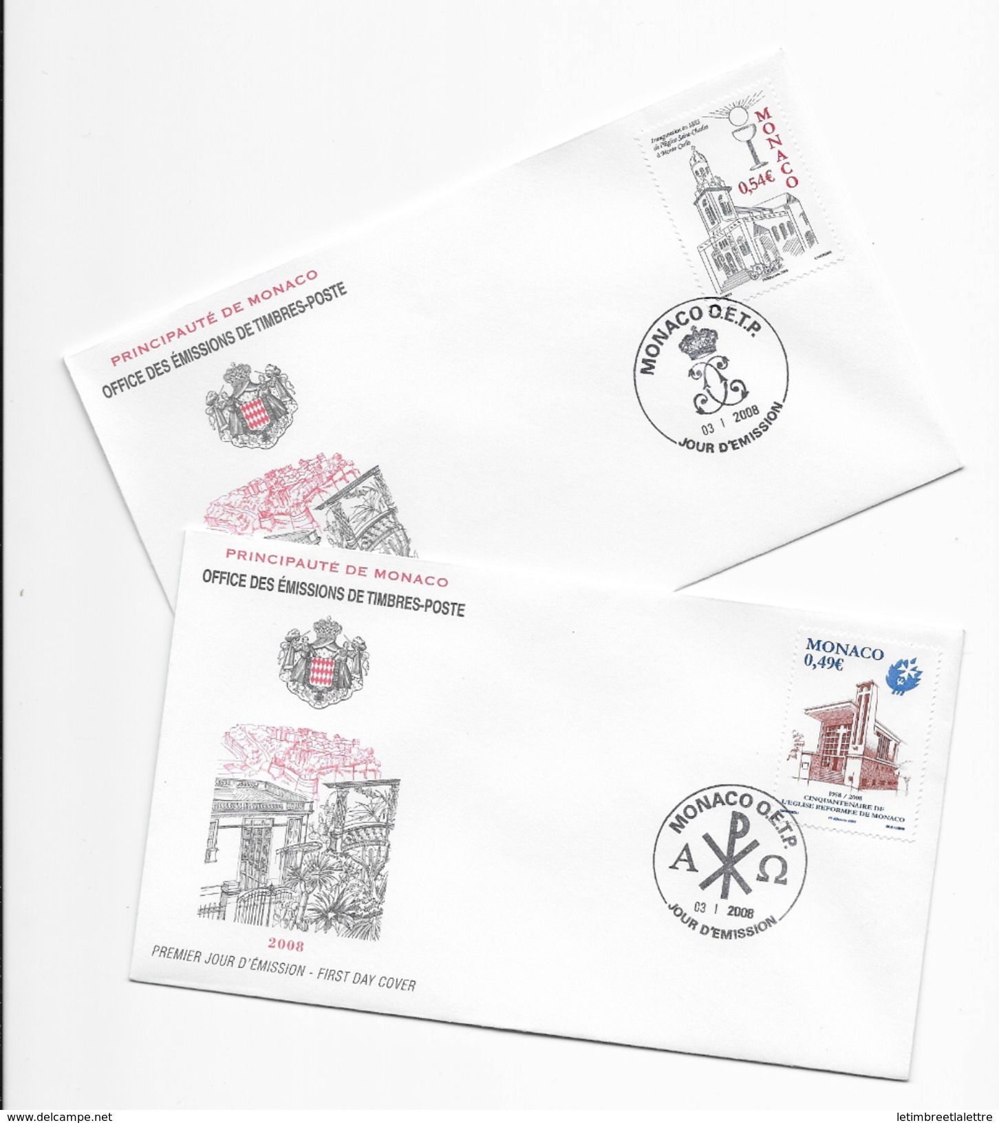 FDC Monaco Année 2008 - FDC