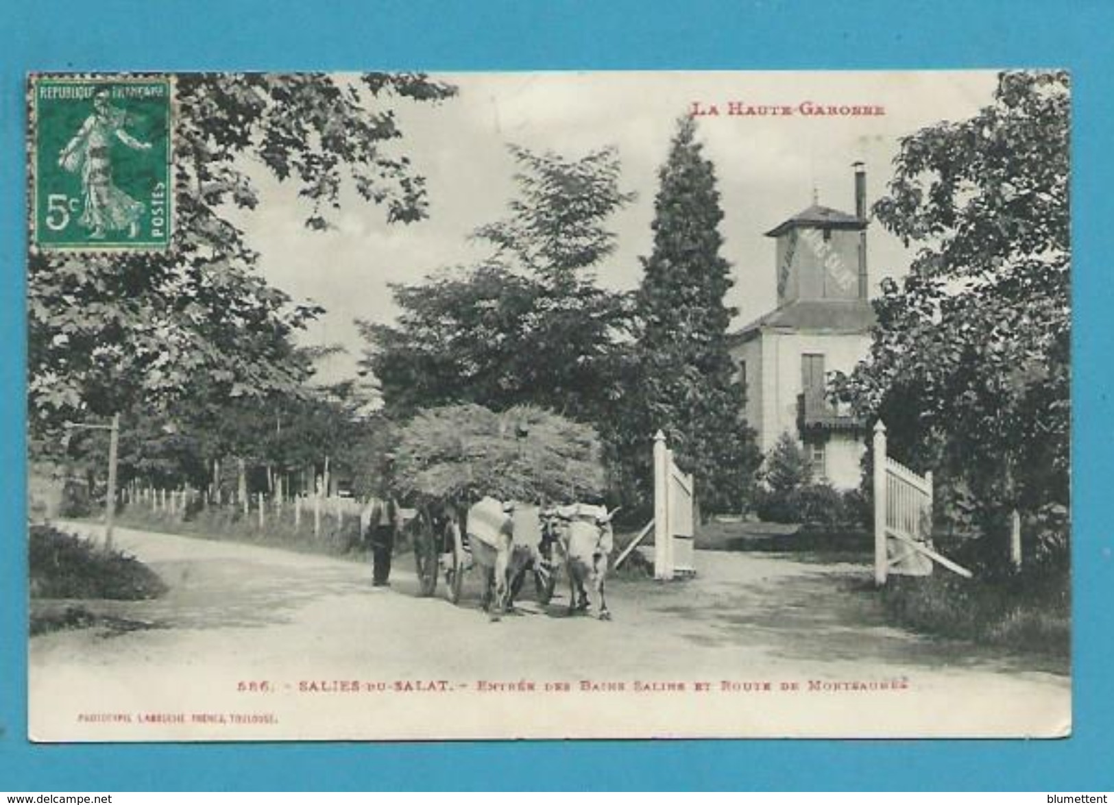 CPA LABOUCHE 586 - Attelage Boeufs Entrée Des Bains Salins Et Route De Montsaunès SALIES-DU-SALAT 31 - Salies-du-Salat