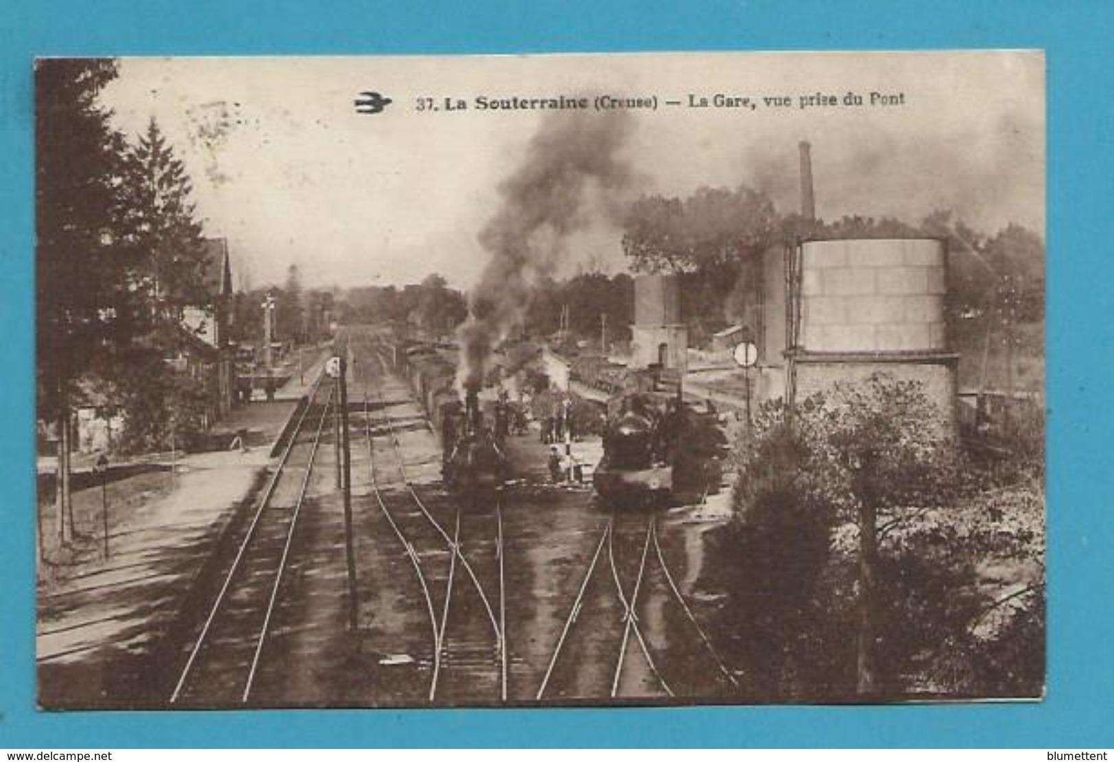 CPSM Chemin De Fer Trains La Gare Prise Du Pont LA SOUTERRAINE 23 - La Souterraine