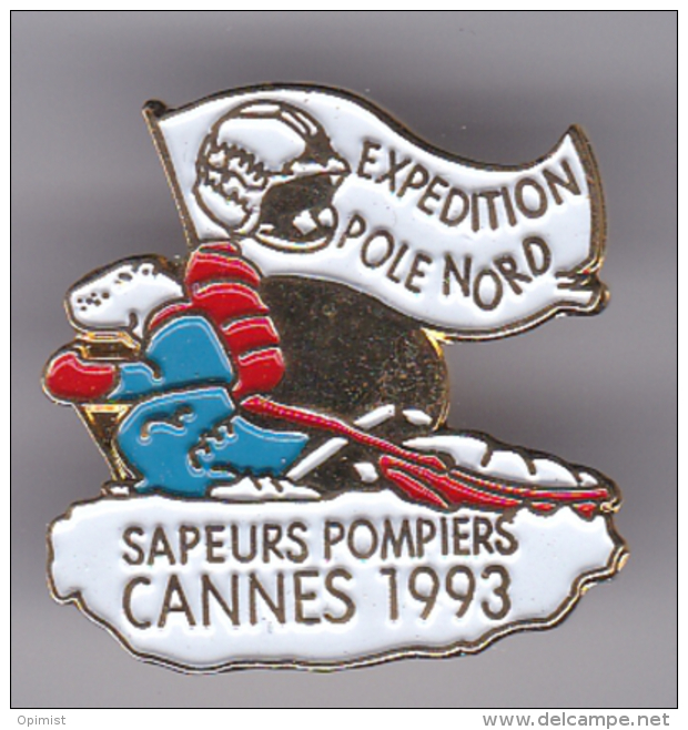 52288-  Pin's..Sapeurs Pompiers.Cannes.expedition Pole Nord... - Pompiers
