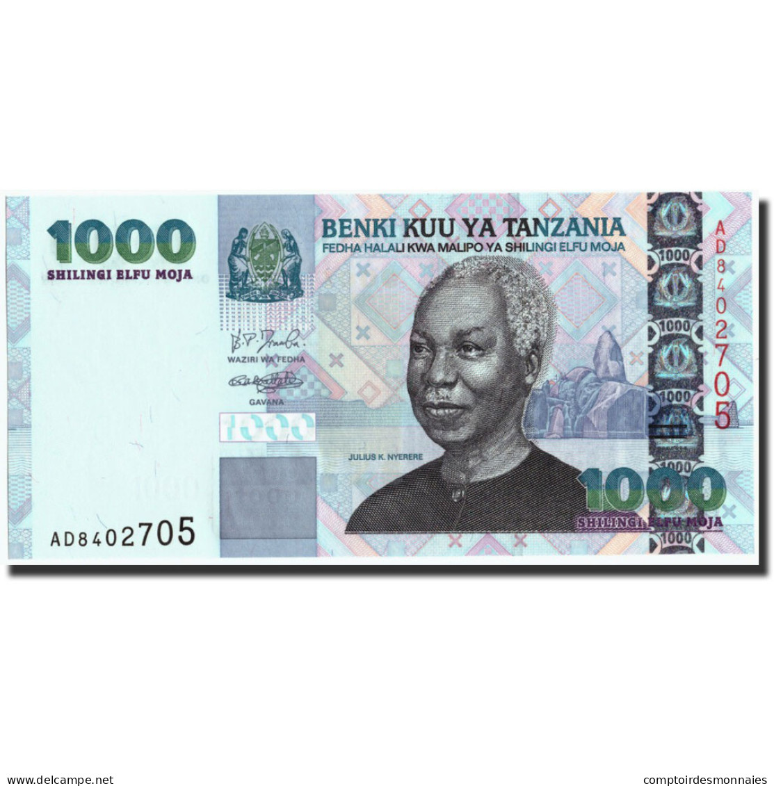 Billet, Tanzania, 1000 Shilingi, Undated (2000), Undated, KM:36b, NEUF - Tanzanie