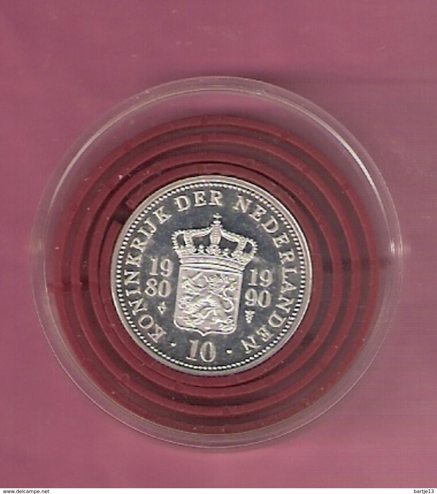 NEDERLAND SILVER MEDAL 1990 BEATRIX 10 YEAR QUEEN - Monedas Elongadas (elongated Coins)