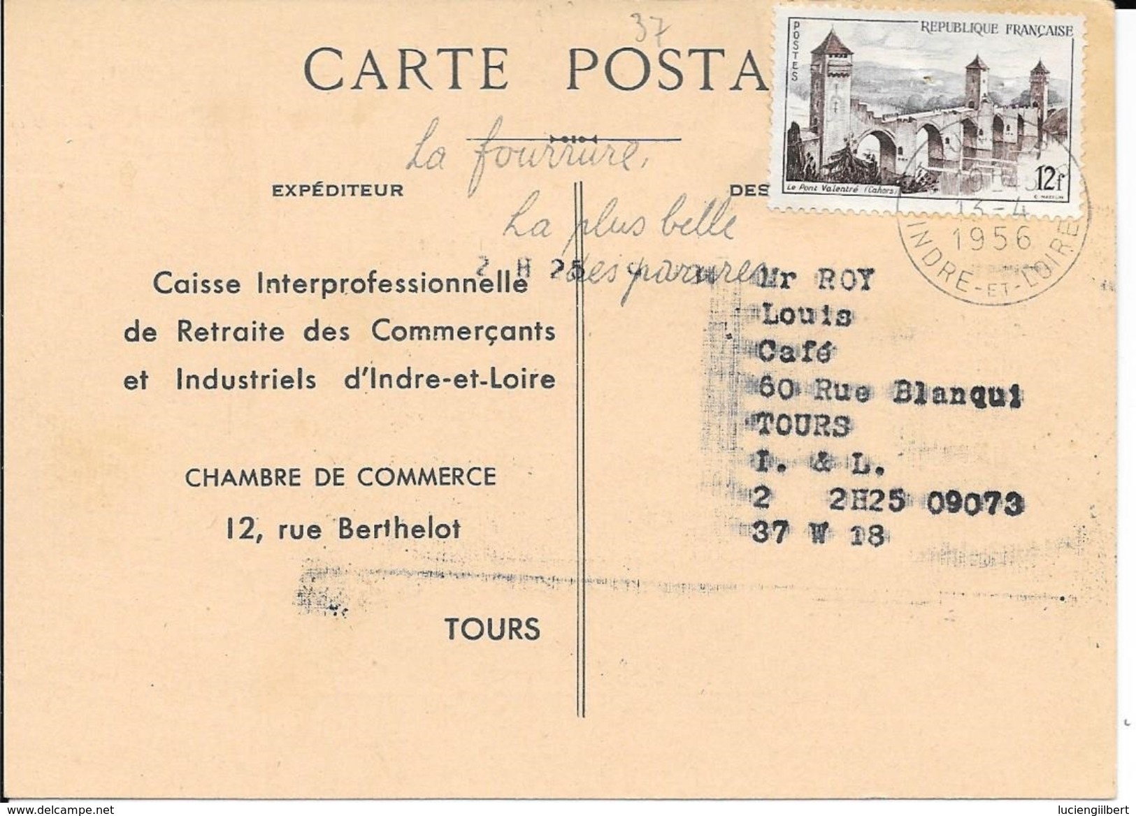 INDRE ET LOIRE 37 - TOURS RP  -  FLAMME N° 933 S   -  LA FEMME / LA PLUS BELLE / DES PARURES - 1956 - Annullamenti Meccanici (pubblicitari)