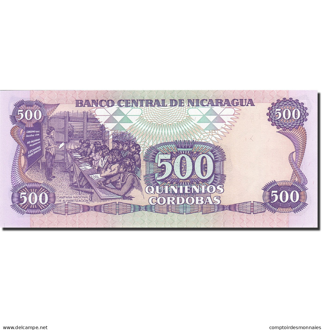 Billet, Nicaragua, 500 Cordobas, 1985-1988, 1985, KM:155, NEUF - Nicaragua