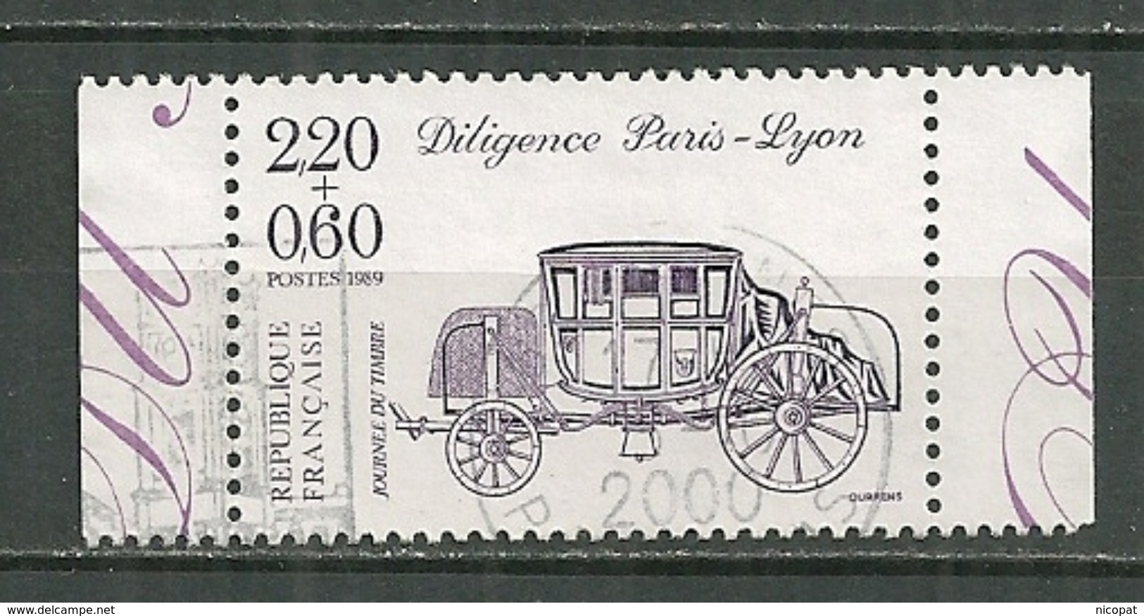 FRANCE Oblitéré 2578 Provenant De Carnet Journée Du Timbre Diligence Carosse Voiture - Gebraucht