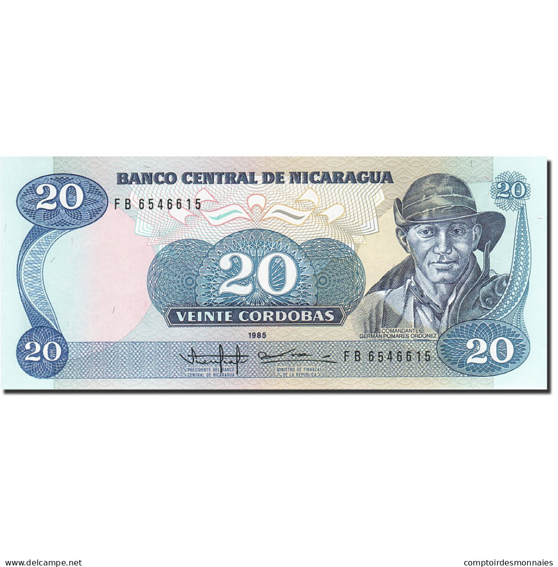 Billet, Nicaragua, 20 Cordobas, 1985-1988, 1985, KM:152, NEUF - Nicaragua