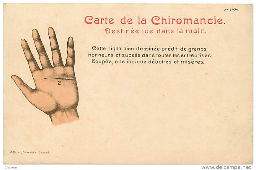 CARTE DE LA CHIROMANCIE DESTINEE LUE DANS LA MAIN THEME VOYANCE  SERIE DE 7 CARTES - Altri & Non Classificati