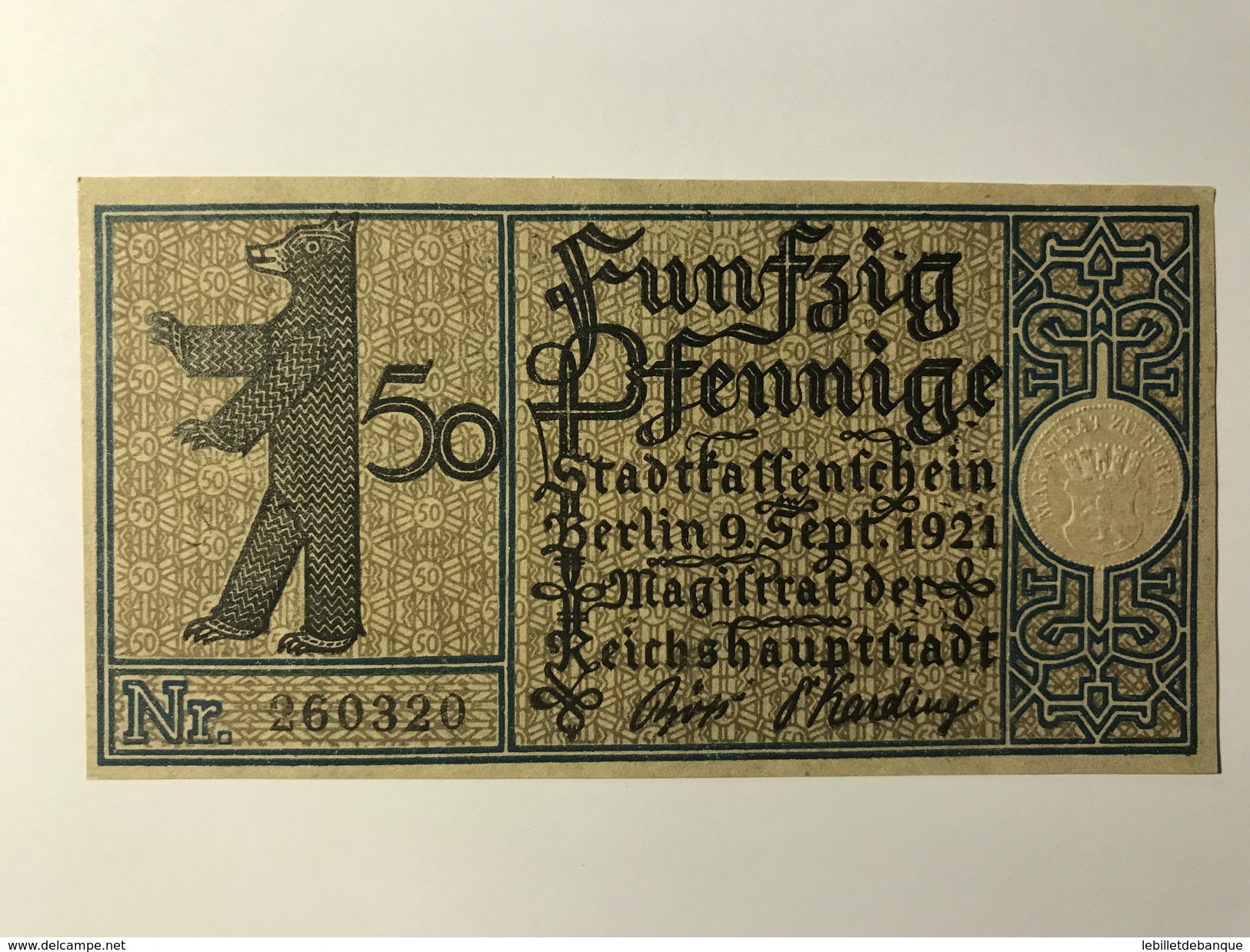 Allemagne Notgeld Berlin 50 Pfennig - Collections