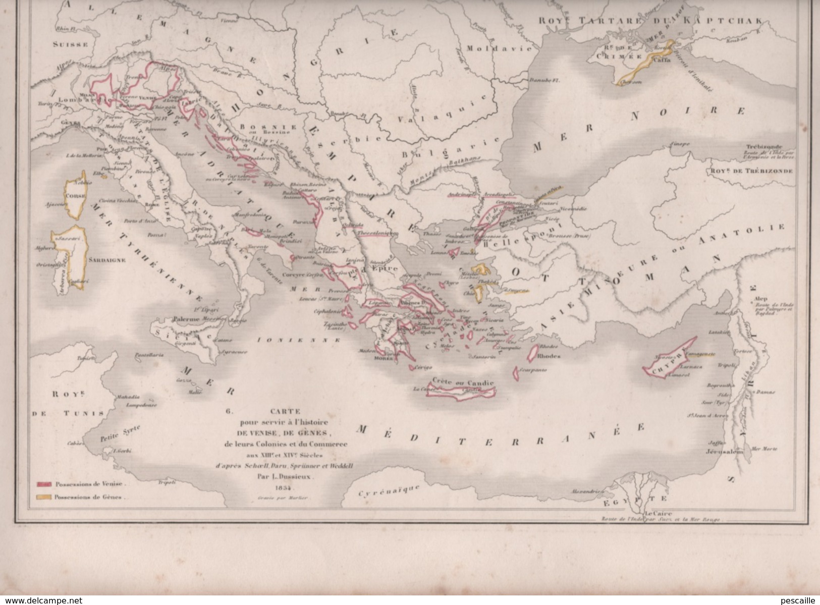 CARTES POUR SERVIR A L' HISTOIRE DE VENISE DE GENES DE LEURS COLONIES ET DU COMMERCE AUX XIIIe ET XIVe SIECLES / ITALIE - Cartes Géographiques