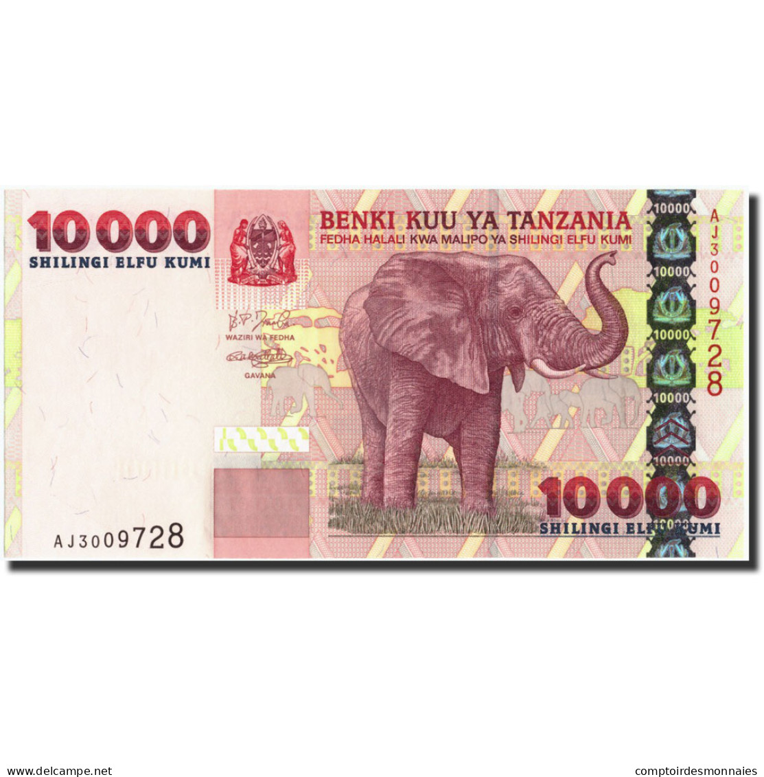 Billet, Tanzania, 10,000 Shilingi, Undated (2003), Undated, KM:39, NEUF - Tanzanie