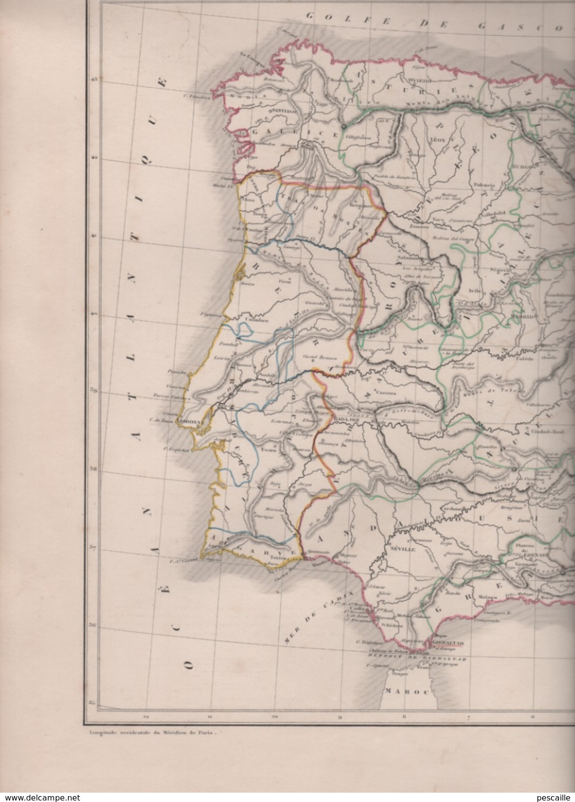 CARTE PHYSIQUE ET POLITIQUE DE L' ESPAGNE ET DU PORTUGAL DRESSEE PAR L. DUSSIEUX 1846 - ( REPUBLIQUE D' ANDORRE ) - Mapas Geográficas