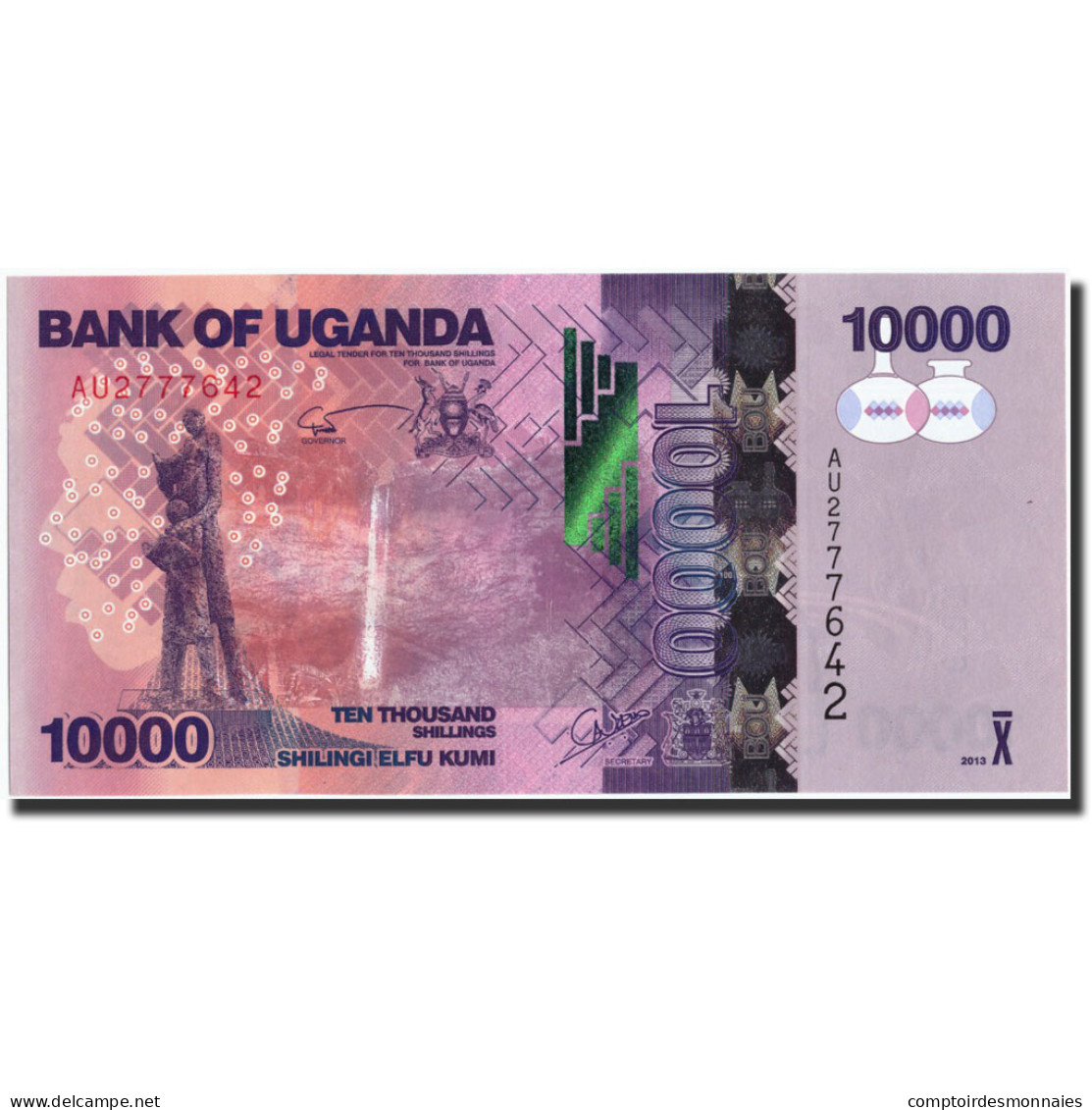 Billet, Uganda, 10,000 Shillings, 2013, 2013, KM:52b, NEUF - Uganda